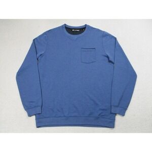 TravisMathew Sweater Mens Medium Blue Golf Crewneck Pullover Chest Pocket